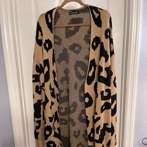 Cozy leopard print cardigan